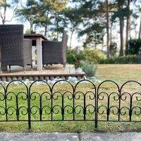 Havendro 10 x Metal Garden Lawn Edging Path Flower Bed Border Fence in Black