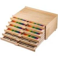 EONLION Wooden Artist Supply Storage Box with 6 Drawers in Brown