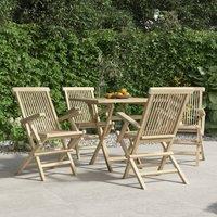 Berkfield Home Folding Garden Chairs 4 pcs Grey 56x61x89 cm Solid Wood Teak | Size: 56 x 61 x 89 cm