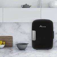 Alivio 4L Portable Mini Fridge for Skincare, Drinks, Compact Personal Refrigerator in Black