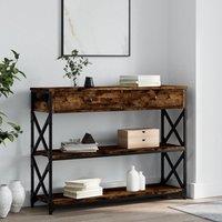 Berkfield Home Console Table Smoked Oak 100x28x75 cm Engineered Wood in Brown | Size: 100 x 28 x 75 cm