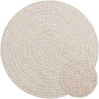 Berkfield Home Rug ZIZUR Cream 90 cm Jute Look Indoor & Outdoor | Size: Medium