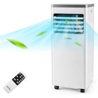 Costway 7000BTU Air Conditioner 3-in-1 Air Cooling Fan Dehumidifier with Remote Control in White