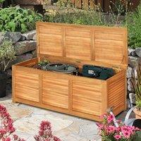 Costway 180 Litre Acacia Wood Deck Box Garden Backyard Storage Bench in Natural