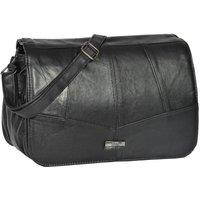 House of Leather Women's Womens Leather Cross Body Shoulder Bag HOL971 in Black