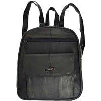 House of Leather Women's Womens Leather Backpack Rucksack Medium Size Bag HOL0591 in Black