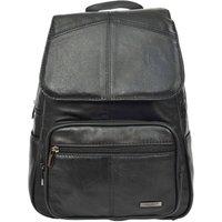 House of Leather Women's Large Size Leather Backpack For Women HOL0791 in Black