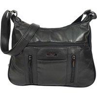 House of Leather Women's Womens Leather Shoulder Bag HOL0991 in Black