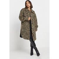 PixieGirl Women's Petite Leopard Shacket in Brown | Size: 8