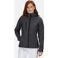 Regatta Women's Venturer 3-layer Waterproof Hooded Softshell Jacket in Dark Grey | Size: 8