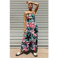 Roman Women's Floral Ric Rac Maxi Dress in Fuchsia | Size: 18