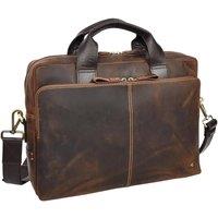 House of Leather Men's Real Leather Briefcase Crossbody Bag Vintage Organiser Malibu in Light Brown