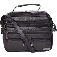 House of Leather Men's Mens Cross Body Bag Leather Small Size HOL909 in Black