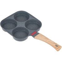 Living and Home Non-stick 4-hole Egg Frying Pan Compatible with Induction Cookers, Gas Stoves in Grey