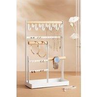 H&O Direct Bracelet Necklace Earring Organizer Display Rack Jewelry storage shelves in White