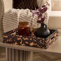 OHS Print Serving Tray Table Organiser Countertop Storage in Brown