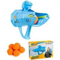 Toyrific Aqua Blaster Zuka Hand Cannon, Includes 1 Cannon, 6 Soft Cotton Balls in Blue