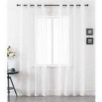 Luxury Living Voile Ring Top Curtain Panel Pair in White | Size: 145 cm width x 229 cm drop