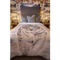 Snug City White Tiger Print Fleece Blanket Animal Throw Soft Warm Cosy Blanket | Size: 150 cm x 200 cm