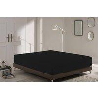 Homes-Linen Extra Deep Fitted Sheet 40cm Microfiber Stripe Bed Sheet in Black | Size: Single