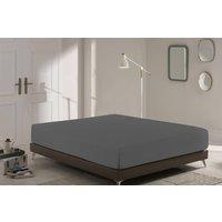 Homes-Linen Extra Deep Fitted Sheet 40cm Microfiber Stripe Bed Sheet in Charcoal | Size: Single