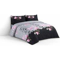Homes-Linen 4 Piece Lone Microfiber Complete Set Pink Floral Design | Size: King