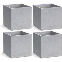 Keter 4PC Light Grey Beton Cube Plant Pots | Size: Medium