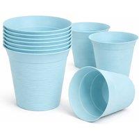 simpa Small Plastic Turquoise Flower Pots 18.5cm Dia - Set of 10