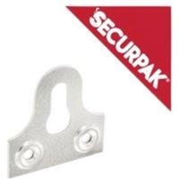 Securpak Zinc Plated Slotted Glass Plate (Pack of 4) in Silver