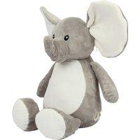 Mumbles Zipped Elephant Plush Toy in Grey