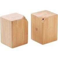 MidOcean Both Bamboo Salt & Pepper Shakers in Cream