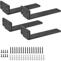 SPETLEK Floating Shelf Brackets 15/20CM Heavy Duty Metal for Support Hanging in Black