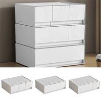 Kelvenix 3pcs Desktop Organizer Box with Drawers for Stationery & Cosmetics in White