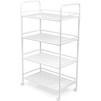SPETLEK Large Beauty Trolley 4 Shelves Storage on Wheels White