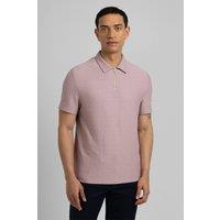 Steel & Jelly Men's Crofton - Tile Jacquard Textured Polo Shirt in Pink | Size: XL