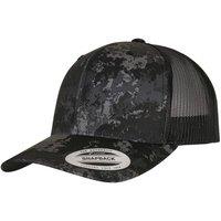 Flexfit Men's Veil Camo Trucker Cap in Jet Black