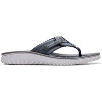 Clarks Men's Wesley Sun Navy Leather Flat Sandals, Flip Flops in Blue | Size: 9-Standard Fit