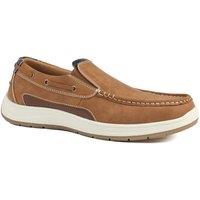 Pavers Men's Wide Fit Slip On Casual Shoes in Tan | Size: 12