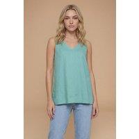 Dorothy Perkins Women's Twist Back Detail Vest in Teal | Size: 18