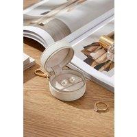 SHEONLY Women's Mini Portable PU Leather Travel Jewellery Box in White