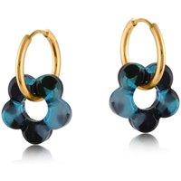 BIG METAL LONDON Women's HISPANIA METAL & RESIN FLORAL EARRINGS in Blue | Size: 2 cm