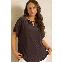 Evans Women's Bar Detail Top in Chocolate | Size: 22-24