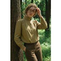 OUTTA BOX Women's Women's Lightweight Stand Collar Jacket Loose Fit Spring Autumn in Mustard | Size: Medium