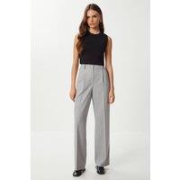 Happiness Istanbul Women's Pleated Straight Leg Pants in Grey | Size: Medium