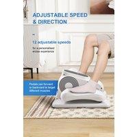 H&O Direct Under Desk Elliptical with 12-Speed Settings for Home & Office in White