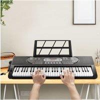 H&O Direct 61-Key Portable Electronic Keyboard in White