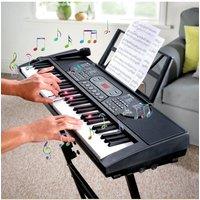 Living and Home 61-Key Portable Electronic Keyboard with Follow-the-Light Keyboard in Black