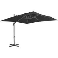 Berkfield Home Cantilever Umbrella with Aluminium Pole 300x300 cm Anthracite in Black