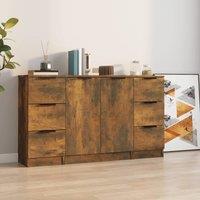 Berkfield Home Sideboards 3 pcs Smoked Oak Engineered Wood in Brown