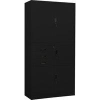 Berkfield Home Office Cabinet Black 90x40x180 cm Steel | Size: 90 x 40 x 180 cm